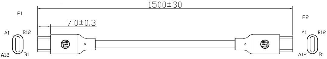 Type-c to Type-c PD快充线尺寸