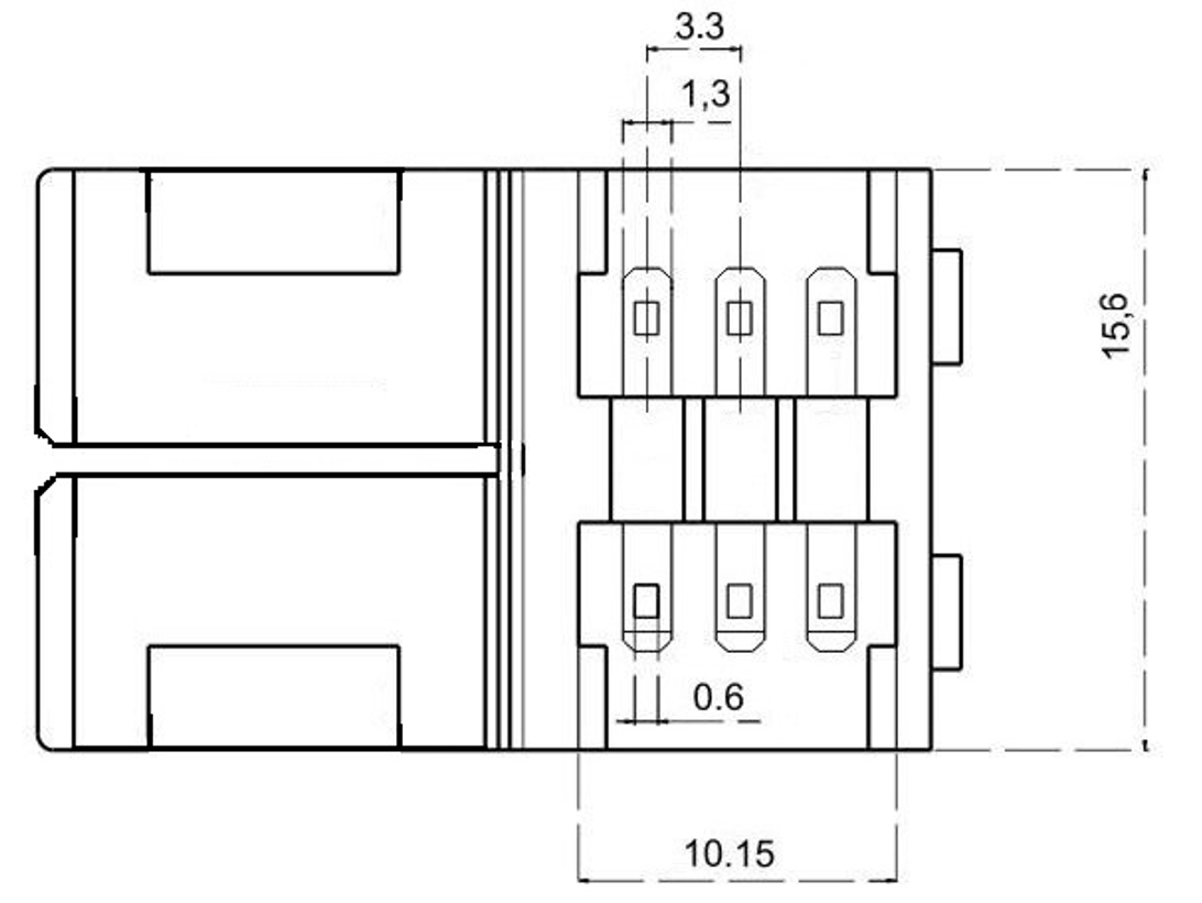 3PIN灯带连接器展开结构尺寸图